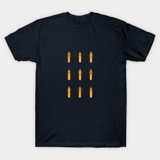 Nine Dip Pen Nibs (Navy and Yellow Ochre) T-Shirt